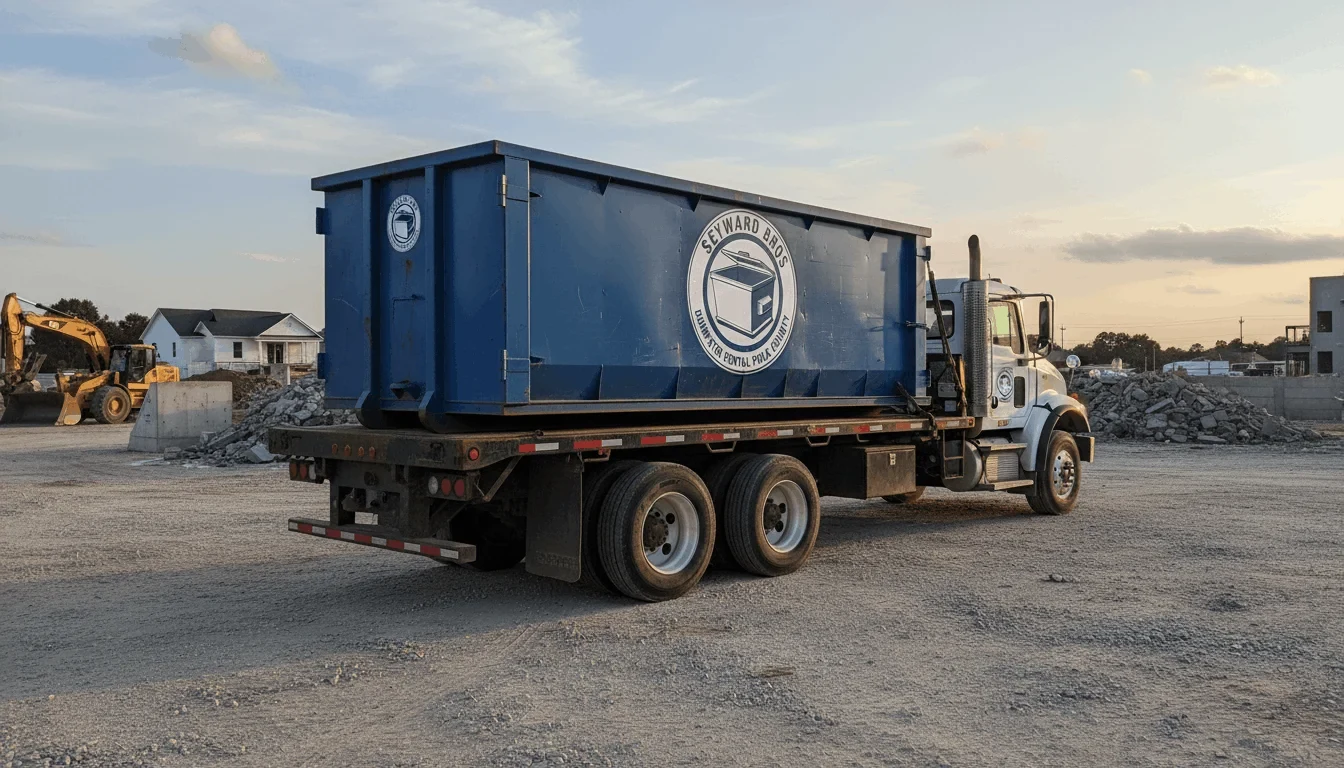 Roll-off dumpster delivered in Haines City, FL by Seyward Bros Dumpster Rental Polk County